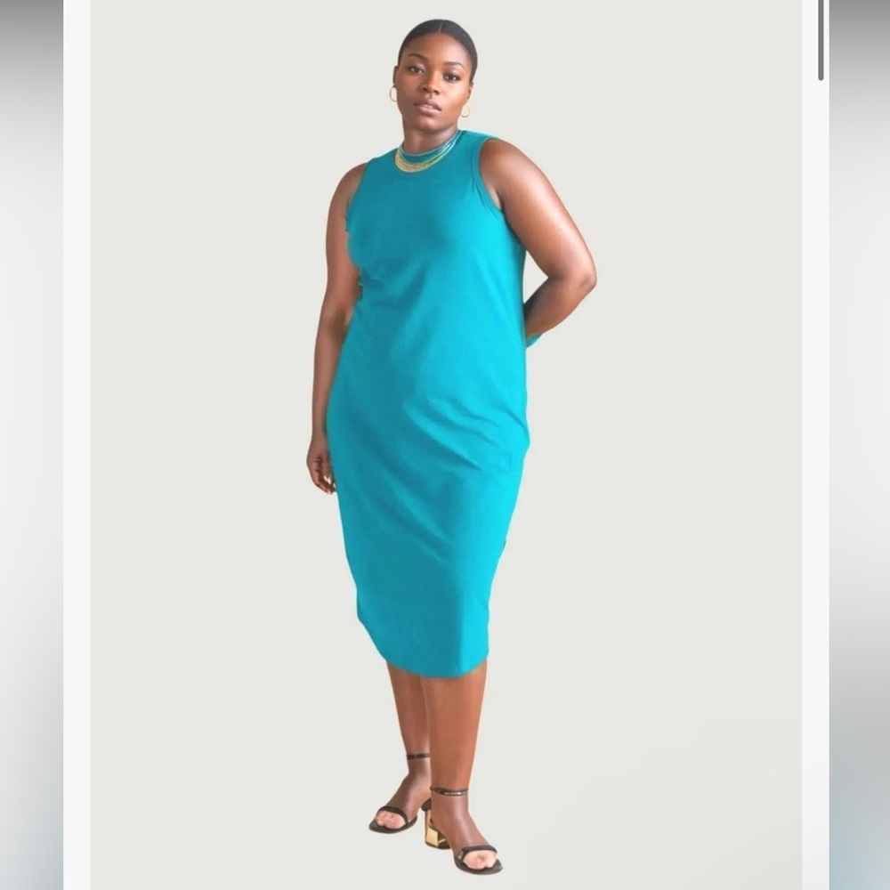 NWT Universal Standard Teal Sleeveless Midi Dress